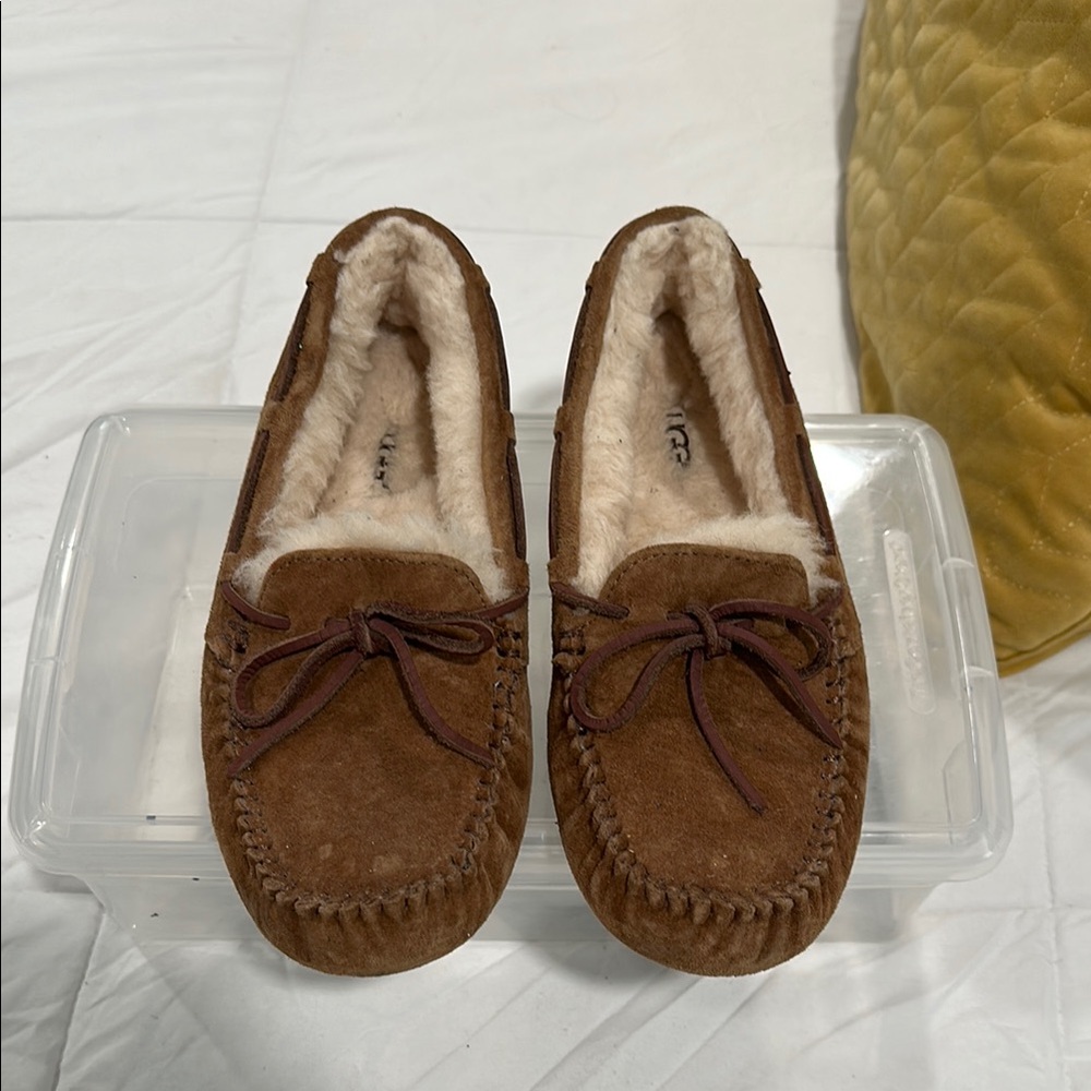 UGG Chestnut Suede Moccasin Slippers